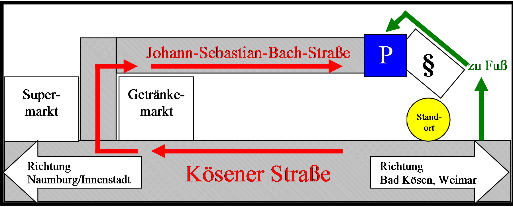 Hier finden Sie Informationen zur Anfahrt zur Rechtsanwaltskanzlei Matthias M�ller in Naumburg