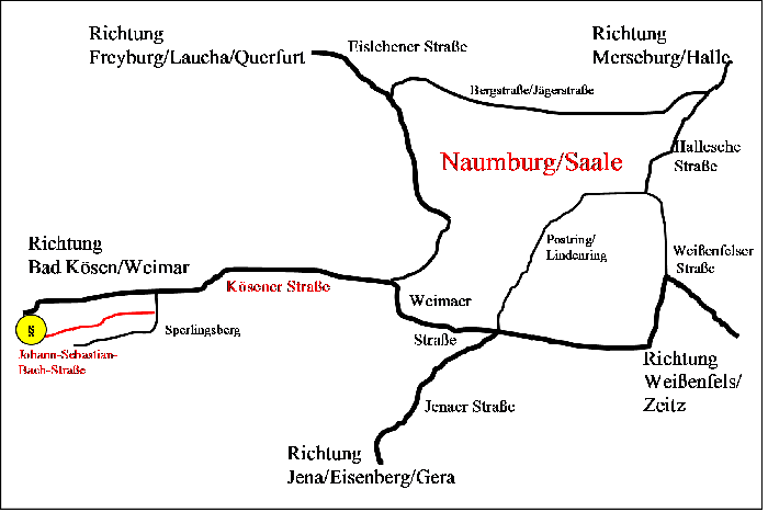 Hier finden Sie Informationen zur Anfahrt zur Rechtsanwaltskanzlei Matthias M�ller in Naumburg